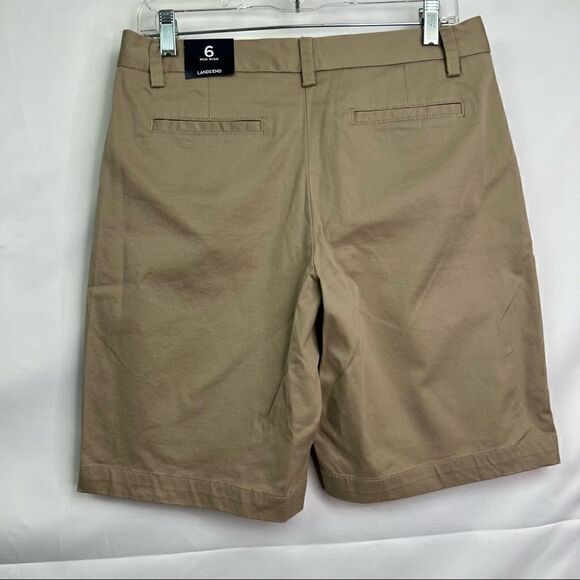 Lands’ End Warm Beige Flat Front Chino Shorts Brand New! - Picture 5 of 9